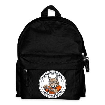 Mikromechaniker Luchs & Mikrometer - Kinder Rucksack - Schwarz - Vorne