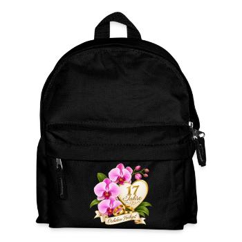 17.Hochzeitstag , Orchideen Hochzeit 17 Jahre - Kinder Rucksack - Schwarz - Vorne