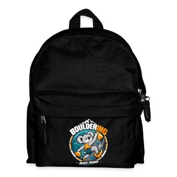 Bouldern Koala: Süßer Kletterer – Reach Higher - Kinder Rucksack - Schwarz - Vorne