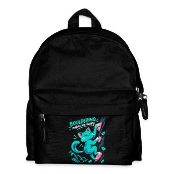 Süße Katze beim Bouldern – Spruch Geschenk - Kinder Rucksack - Schwarz - Vorne