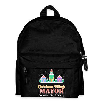 Weihnachtsdorf-Bürgermeister lustiges Feriendorf - Kinder Rucksack - Schwarz - Vorne