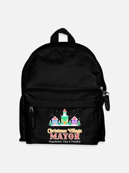 Weihnachtsdorf-Bürgermeister lustiges Feriendorf - Kinder Rucksack - Schwarz