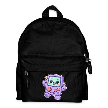 Happy Retro Gaming Console – Süßer Pastell-Gamer - Kinder Rucksack - Schwarz - Vorne