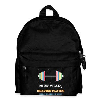Neujahr Schwerere Teller Lustiges Gewichtheben - Kinder Rucksack - Schwarz - Vorne