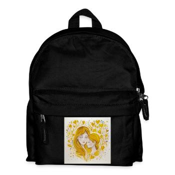 Mutter und Tochter – Liebe in Gold - Kinder Rucksack - Schwarz - Vorne