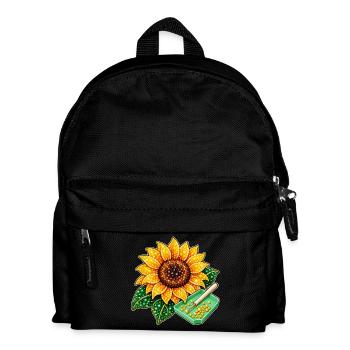 Diamond Painting Motiv - Funkelnde Sonnenblume - Kinder Rucksack - Schwarz - Vorne