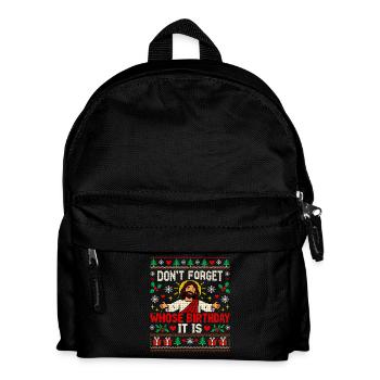 Weihnachtspullover Jesus Geburtstag nicht vergessen - Kinder Rucksack - Schwarz - Vorne