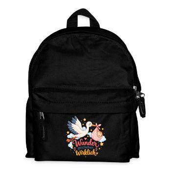 Wunder geschehen wirklich Storch Baby - Kinder Rucksack - Schwarz - Vorne
