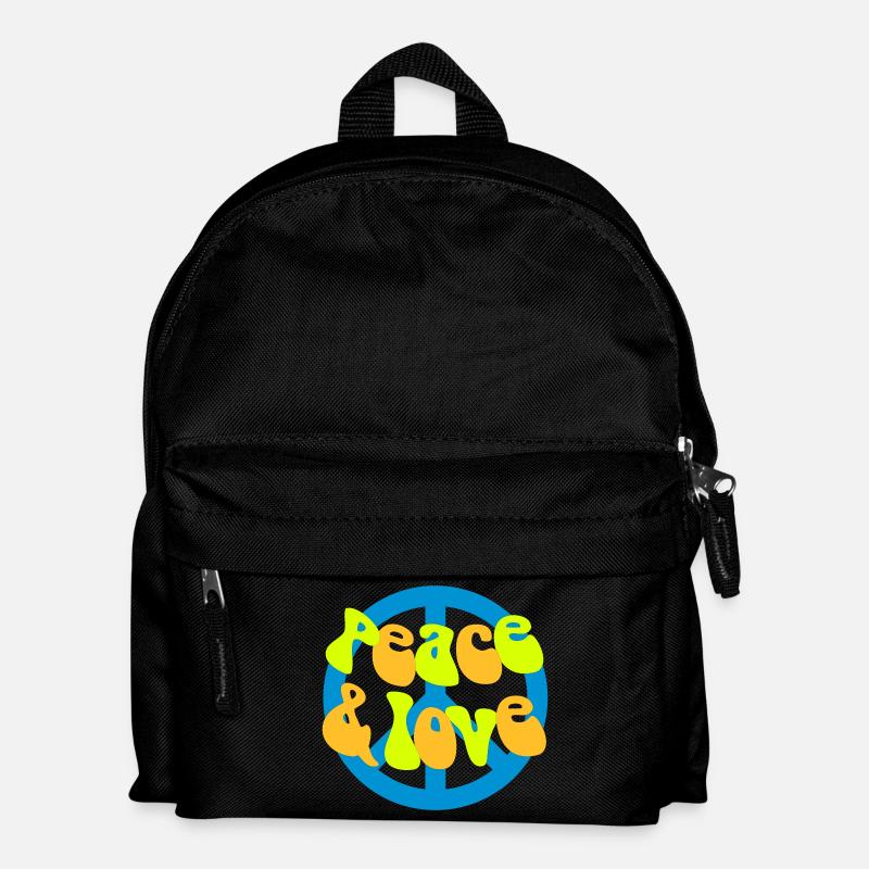 Peace and Love - Kids' Backpack - black