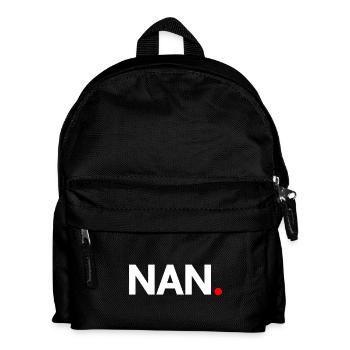 NAN. | Minimalistischer humoristischer Ausdruck - Kinder Rucksack - Schwarz - Vorne