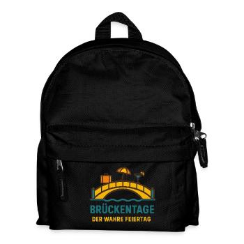 „Brückentage – Der wahre Feiertag“ - Kinder Rucksack - Schwarz - Vorne