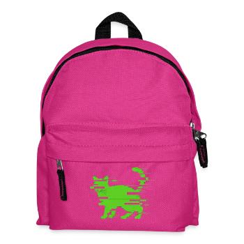 Glitch Cat - Kids' Backpack - fuchsia - Front