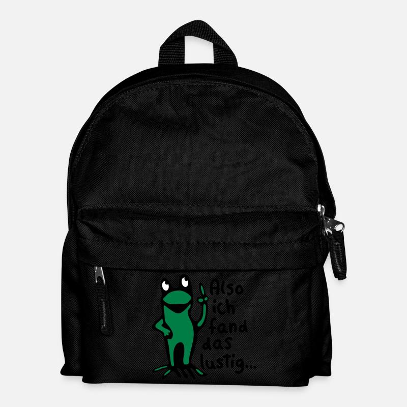 Frosch + Spruch - Kinder Rucksack - Schwarz