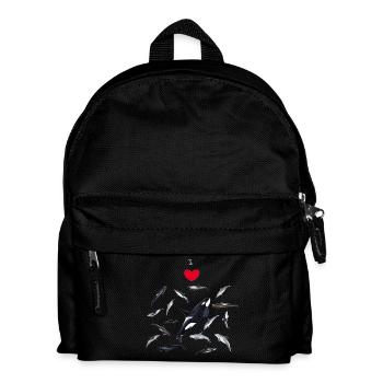 Ich liebe Delphine - ich liebe Delphine - Dauphins - Kinder Rucksack - Schwarz - Vorne