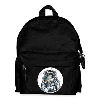 Monkey astronaut chimpanzee moon animal ice space - Kids' Backpack - black - Front