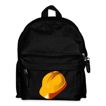 Hardhat helmet construction gift - Kids' Backpack - black - Front
