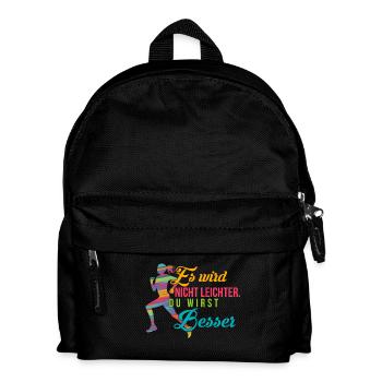 Sport Laufen Hobby T-Shirt - Kinder Rucksack - Schwarz - Vorne