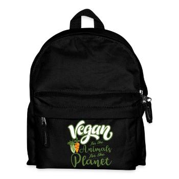 Vegan vegetarian animal welfare gift idea - Kids' Backpack - black - Front