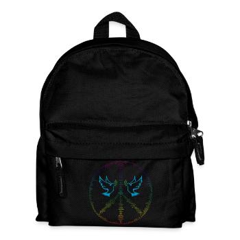 Frieden in allen Sprachen der Welt - Kinder Rucksack - Schwarz - Vorne