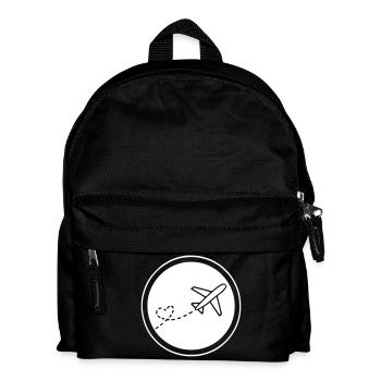 Avion vole coeur - Sac à dos Enfant - noir - Devant