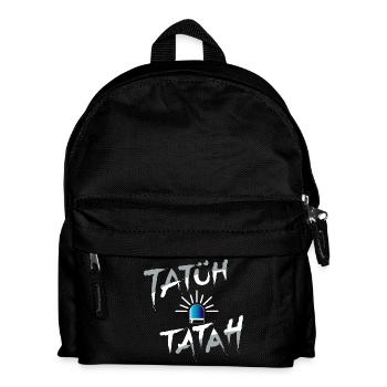 Tatüh, Tatah die Polizei ist da - Kinder Rucksack - Schwarz - Vorne