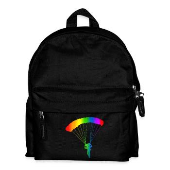 Bunter Fallschirm Regenbogen - Kinder Rucksack - Schwarz - Vorne