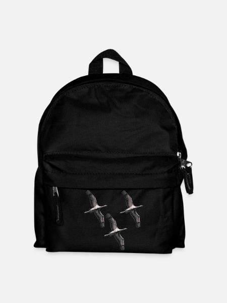Vogelzug Kraniche in Grau Tönen - Kinder Rucksack - Schwarz