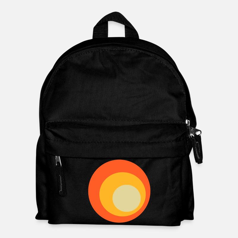 70s Circles Pattern - Kids' Backpack - black