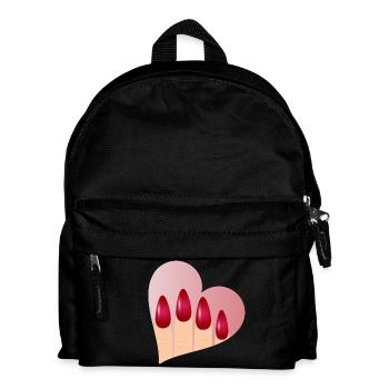 Manucure avec amour - coeur avec ongles rouges - Sac à dos Enfant - noir - Devant