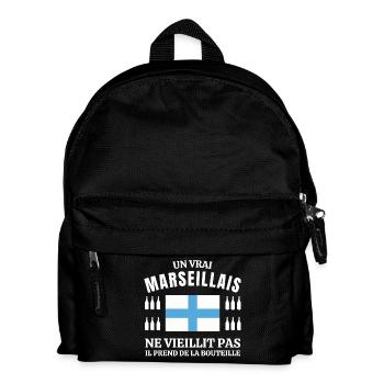 Marseille, Marseille humour, je suis Marseillais - Sac à dos Enfant - noir - Devant