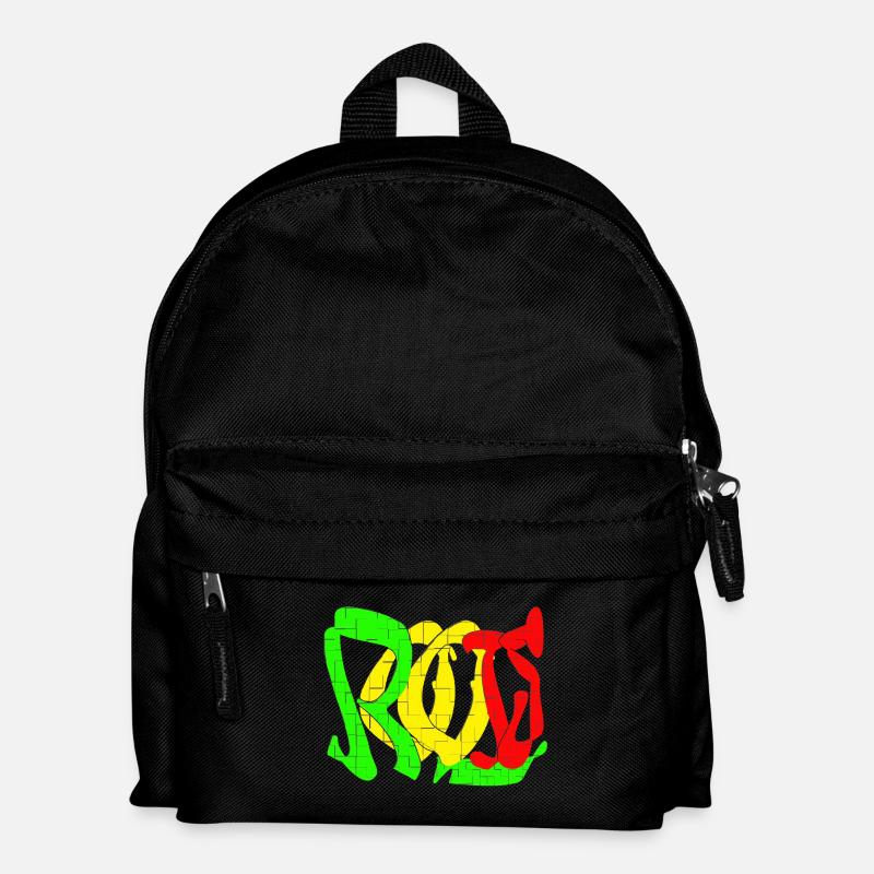 Rasta Farbblock Muster - Kinder Rucksack - Schwarz