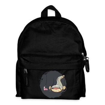 Drôle de conception de pêche au poisson-chat avec hameçon à ver - Sac à dos Enfant - noir - Devant
