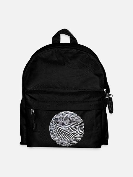 Abstract black and white waves - Kids' Backpack - black