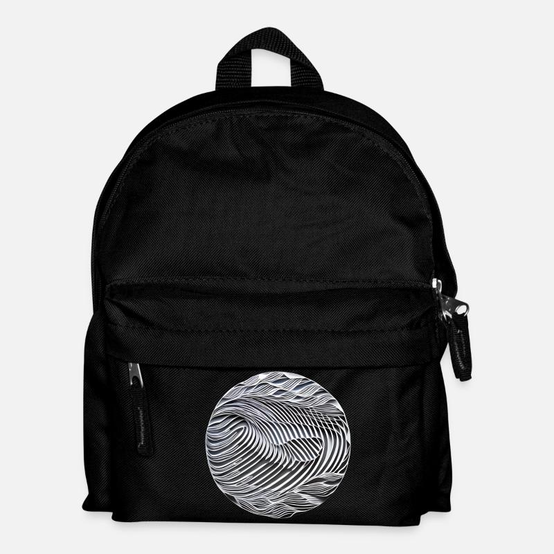 Abstrakte Schwarzweißwellen - Kinder Rucksack - Schwarz