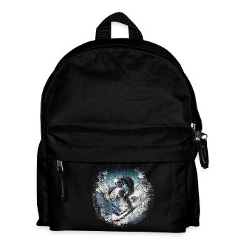 Vintage Ski Freeride / Futuristischer Skifahrer - Kinder Rucksack - Schwarz - Vorne