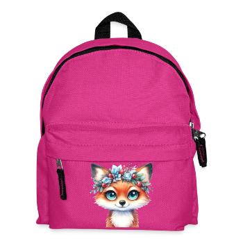 Renard d’hiver avec couronne de cristal de glace - Sac à dos Enfant - fuchsia - Devant