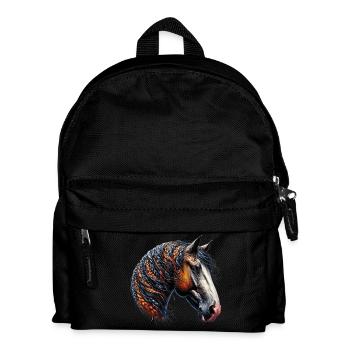 Pferd - Kinder Rucksack - Schwarz - Vorne