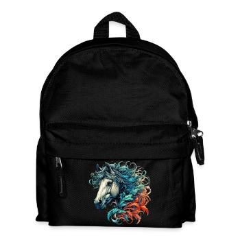 Pferd - Kinder Rucksack - Schwarz - Vorne
