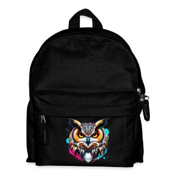 Eule - Kinder Rucksack - Schwarz - Vorne