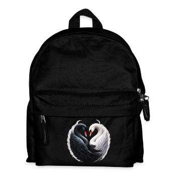 Elegant swans forming a heart together. - Kids' Backpack - black - Front