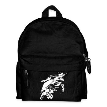 Fußballer Skizze - Kinder Rucksack - Schwarz - Vorne