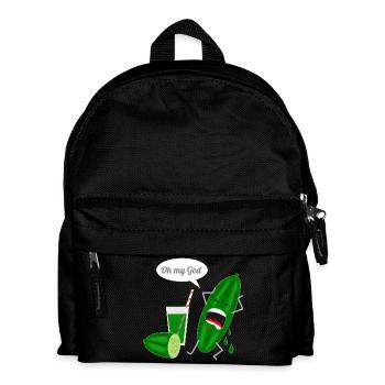 Humorvolles Gurkendesign mit Schrei - Kinder Rucksack - Schwarz - Vorne
