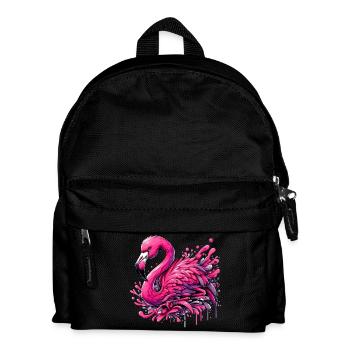 Flamingo - Kinder Rucksack - Schwarz - Vorne