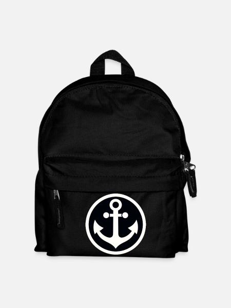 Anker im Kreis - Kinder Rucksack - Schwarz