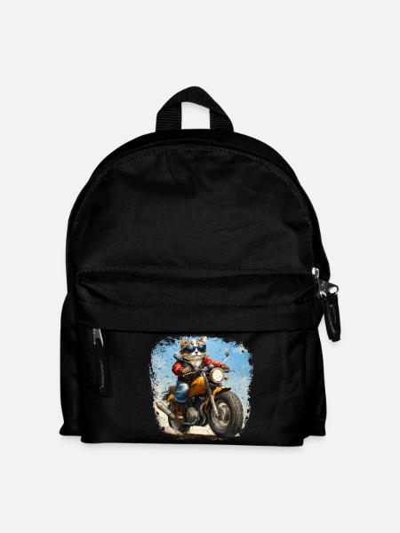 Chats Motards / Moto Chat - Sac à dos Enfant - noir