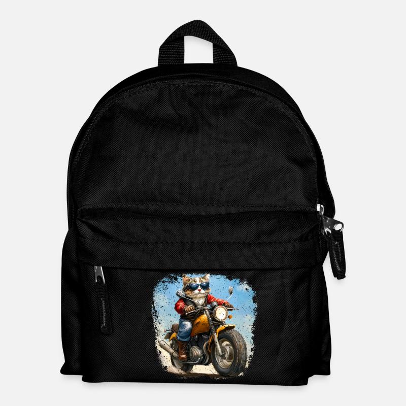Chats Motards / Moto Chat - Sac à dos Enfant - noir