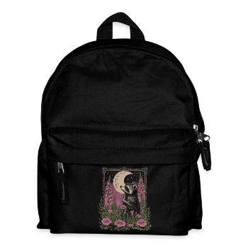 Raccoon Floral Moon Vintage Cottagecore - Kids' Backpack - black - Front