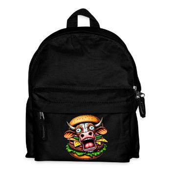 Whimsical Halloween Burger Screeching Cow Horror - Kids' Backpack - black - Front