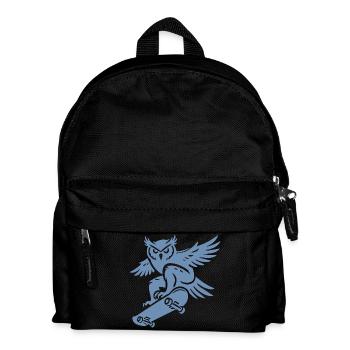 Snowy Owl Skateboard Silhouette Minimalist - Kids' Backpack - black - Front