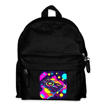 80s Party Vintage Theme Party - Kids' Backpack - black - Front